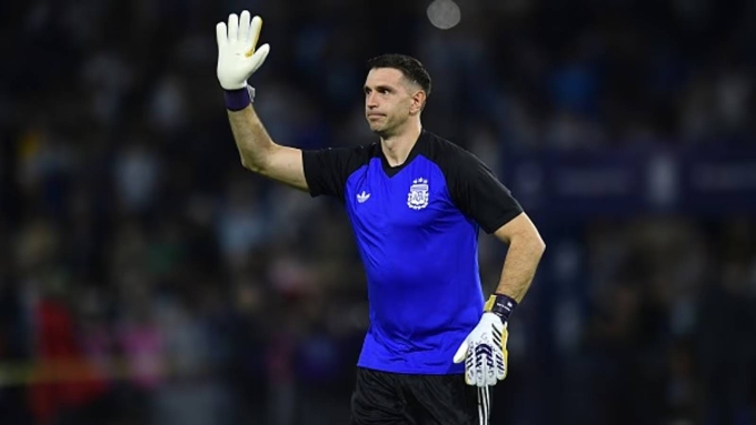 Martinez giúp Argentina thắng Mauritania 2-1 trong trận giao hữu hôm 27/3. Ảnh: AP