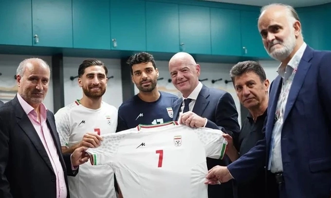 Chủ tịch FIFA Gianni Infantino trong một chuyến thăm tới Iran. Ảnh: Instagram/teammellifootball