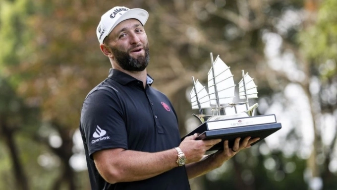 Jon Rahm mừng danh hiệu LIV Golf tại Hong Kong (Trung Quốc) hồi tháng 3/2026. Golfer Jon Rahm ăn mừng tại giải LIV Golf Hong Kong