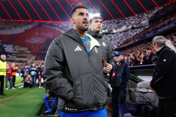 Ceballos trong trận Real gặp Bayern trên sân Allianz, thành phố Munich, Đức, lượt về tứ kết Champions League tối 15/4/2026. Ảnh: Marca