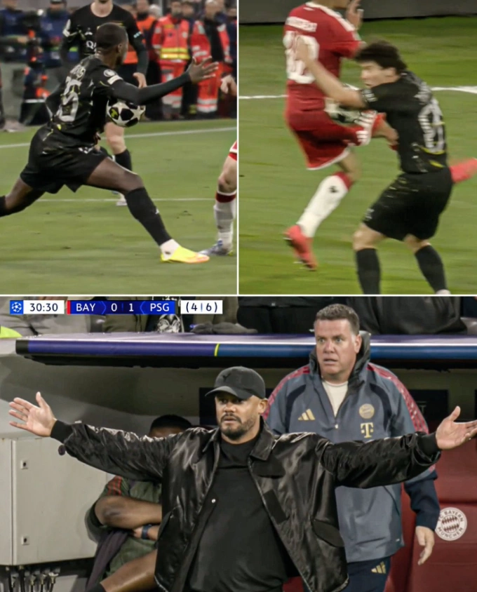 Hai tình huống gây tranh cãi trong trận Bayern hòa PSG 1-1 ở lượt về bán kết Champions League. Hai tình huống gây tranh cãi trong trận Bayern hòa PSG 1-1 ở lượt về bán kết Champions League.