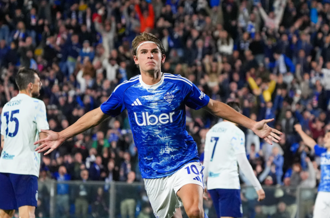 Nico Paz mừng bàn trong trận Como gặp Inter Milan diễn ra tại Como, Italy ngày 12/4/2026. Nico Paz ăn mừng bàn thắng trận Como vs Inter Milan