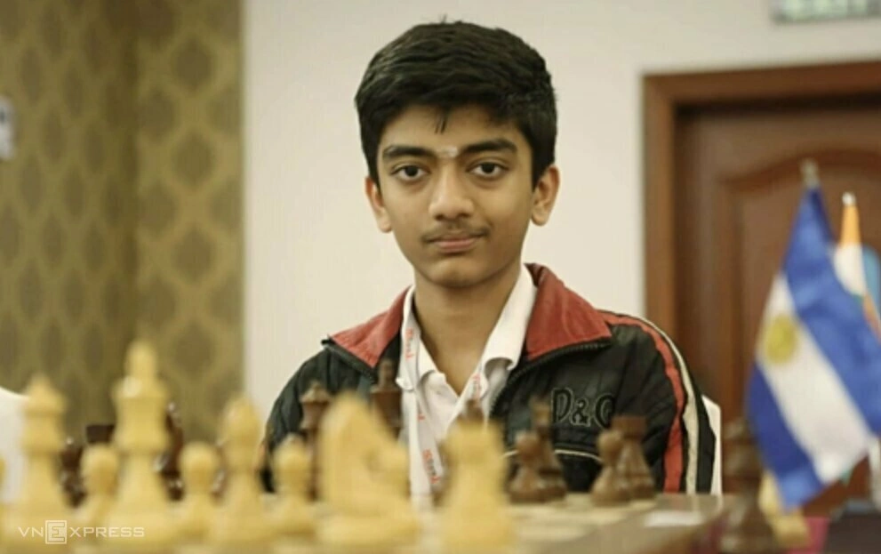 Gukesh Dommaraju tại giải cờ vua quốc tế HDBank Open tại TP HCM tháng 3/2019. Ảnh: Xuân Bình