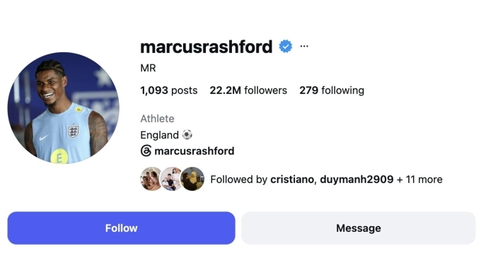 Tài khoản Instagram của Rashford không còn ghi tên đội Barca lẫn Man Utd. Tài khoản Instagram của Rashford không còn ghi tên đội Barca lẫn Man Utd