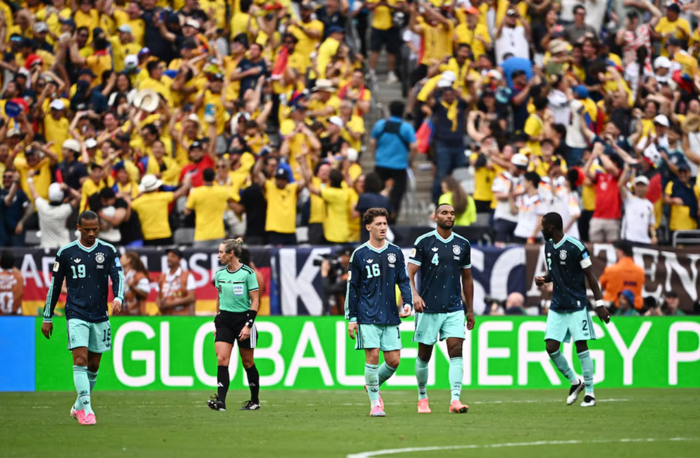 Germany players disappointed after 1-2 loss to Ecuador in World Cup 2026 Group E final match at MetLife Stadium, East Rutherford, New Jersey, USA, June 25, 2026. Photo: Reuters