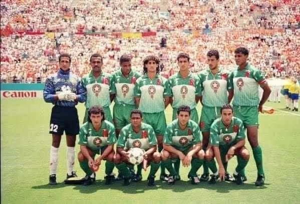 Đội hình xuất phát của Morocco trong trận gặp Hà Lan ở vòng bảng World Cup 1994 trên sân Citrus, Orlando, Mỹ ngày 29/6/1994.