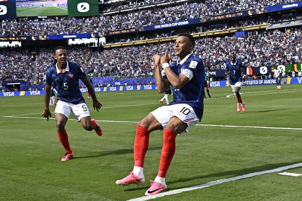 Kylian Mbappe ăn mừng bàn thắng trong trận Pháp – Senegal ở vòng bảng World Cup 2026 trên sân MetLife, New Jersey, Mỹ ngày 16/6/2026. Ảnh: L’Équipe