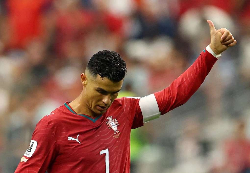 Cristiano Ronaldo trong trận Bồ Đào Nha – Tây Ban Nha ở vòng 1/8 World Cup 2026. Cristiano Ronaldo thi đấu tại World Cup 2026