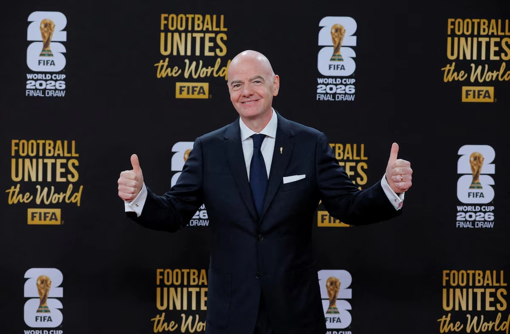 Chủ tịch FIFA Gianni Infantino trước lễ bốc thăm World Cup 2026 ở Trung tâm John F. Kennedy, Washinton D.C., Mỹ ngày 5/12/2026 Chủ tịch FIFA Gianni Infantino tại lễ bốc thăm World Cup 2026