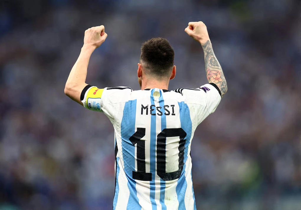 Lionel Messi ăn mừng bàn thắng trong trận Argentina – Croatia ở bán kết World Cup 2022 trên sân Lusail, Qatar ngày 13/12/2022. Ảnh: Reuters