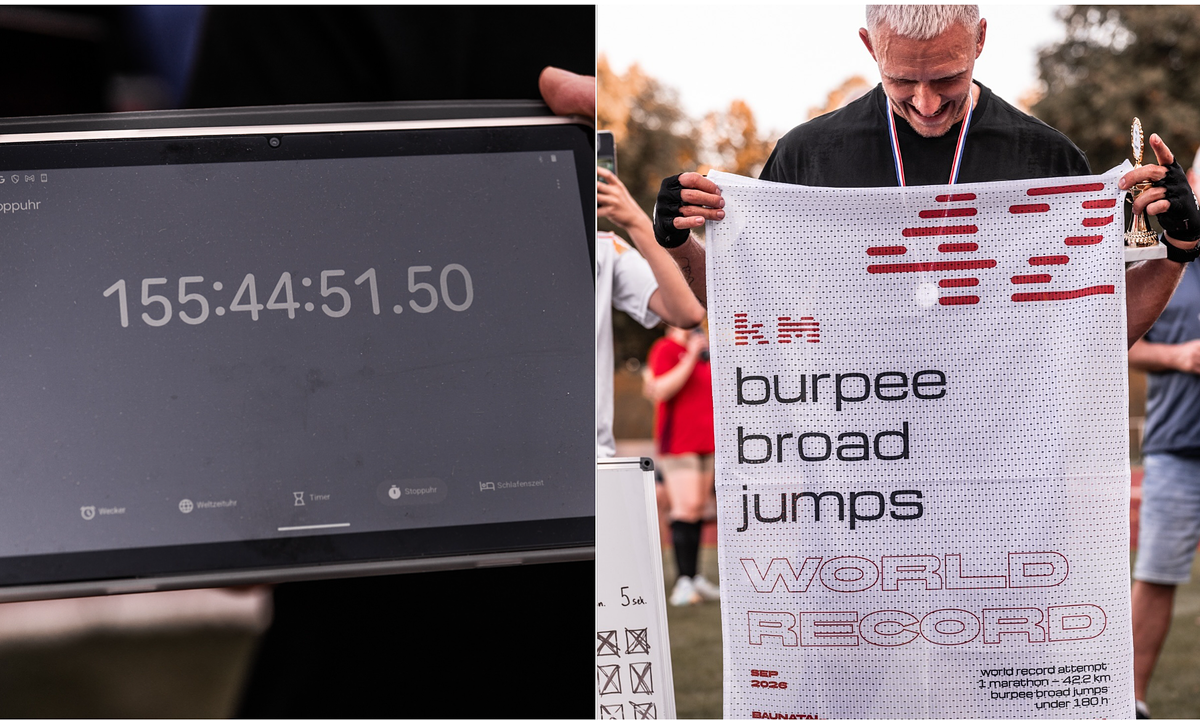 VĐV Đức phá kỷ lục marathon bằng 30.000 lần burpee nhảy xa