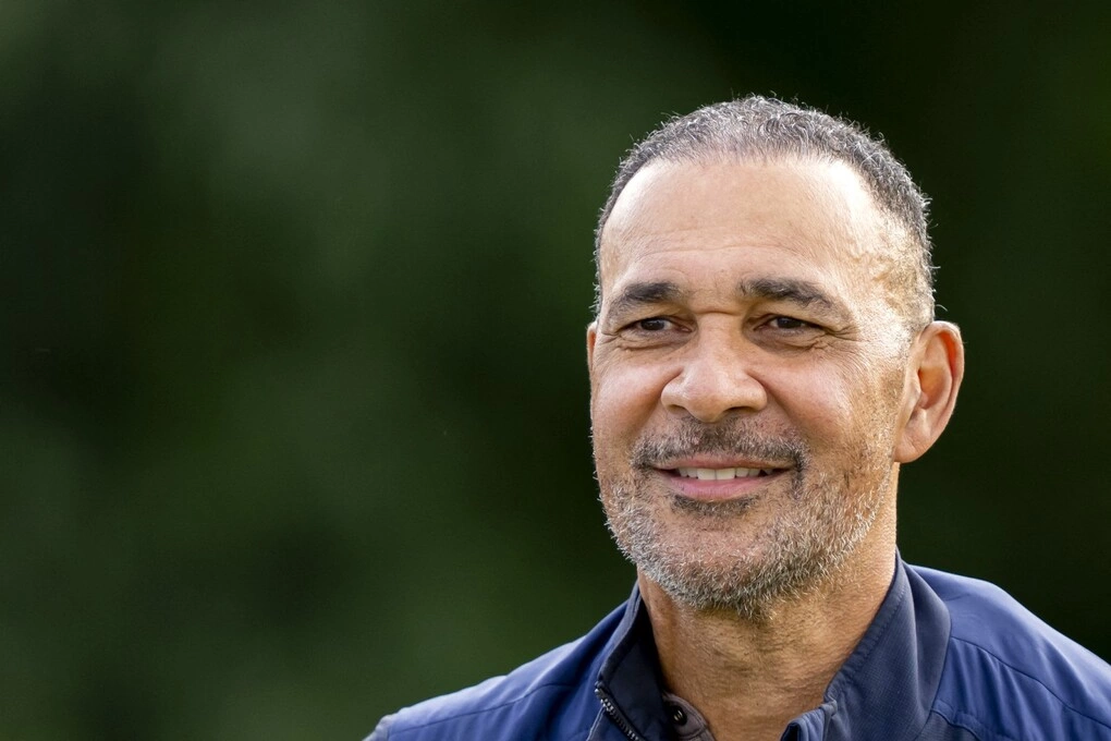 Ruud Gullit khi tranh tài ở giải golf Hà Lan Mở rộng ở CLB golf The International tại Badhoevedorp, Hà Lan ngày 5/6/2025. Ảnh: AFP