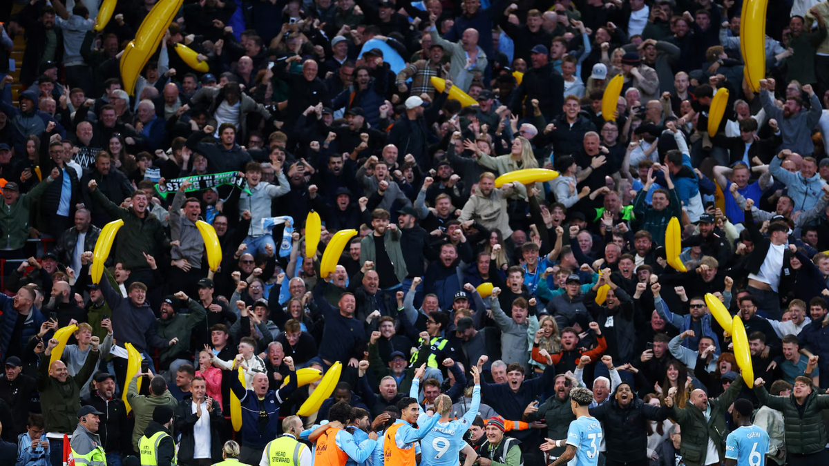 Why did the supporters bring enlarged bananas